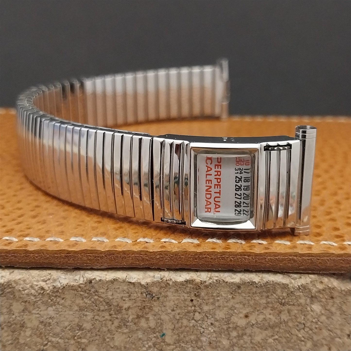 1968 Long Speidel Linesman Perpetual Calendar Stainless Steel Vintage Watch Band