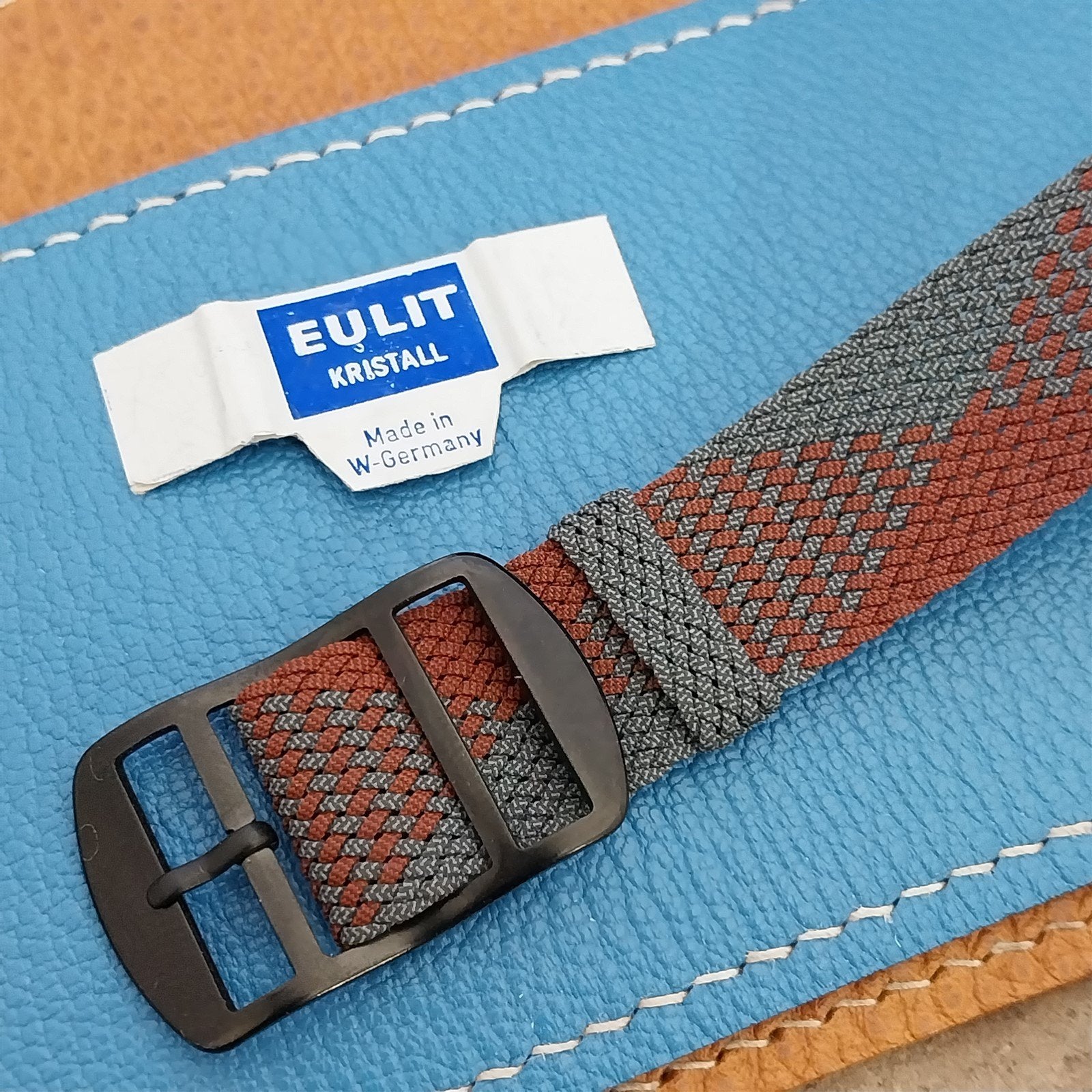 Vintage 18mm Braided Perlon Melange 1960s Unused Classic Single Pass Watch Band