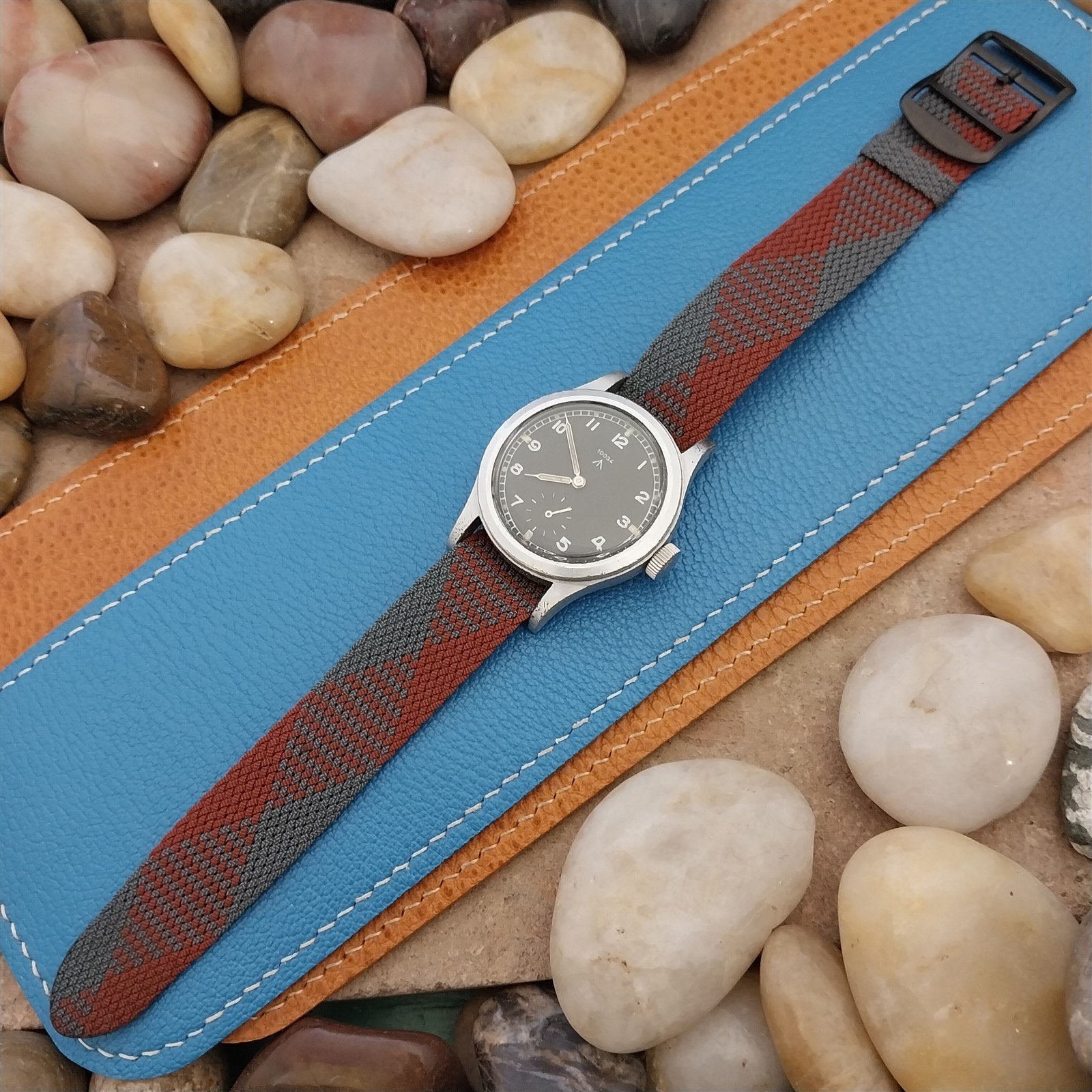 Vintage 18mm Braided Perlon Melange 1960s Unused Classic Single Pass Watch Band