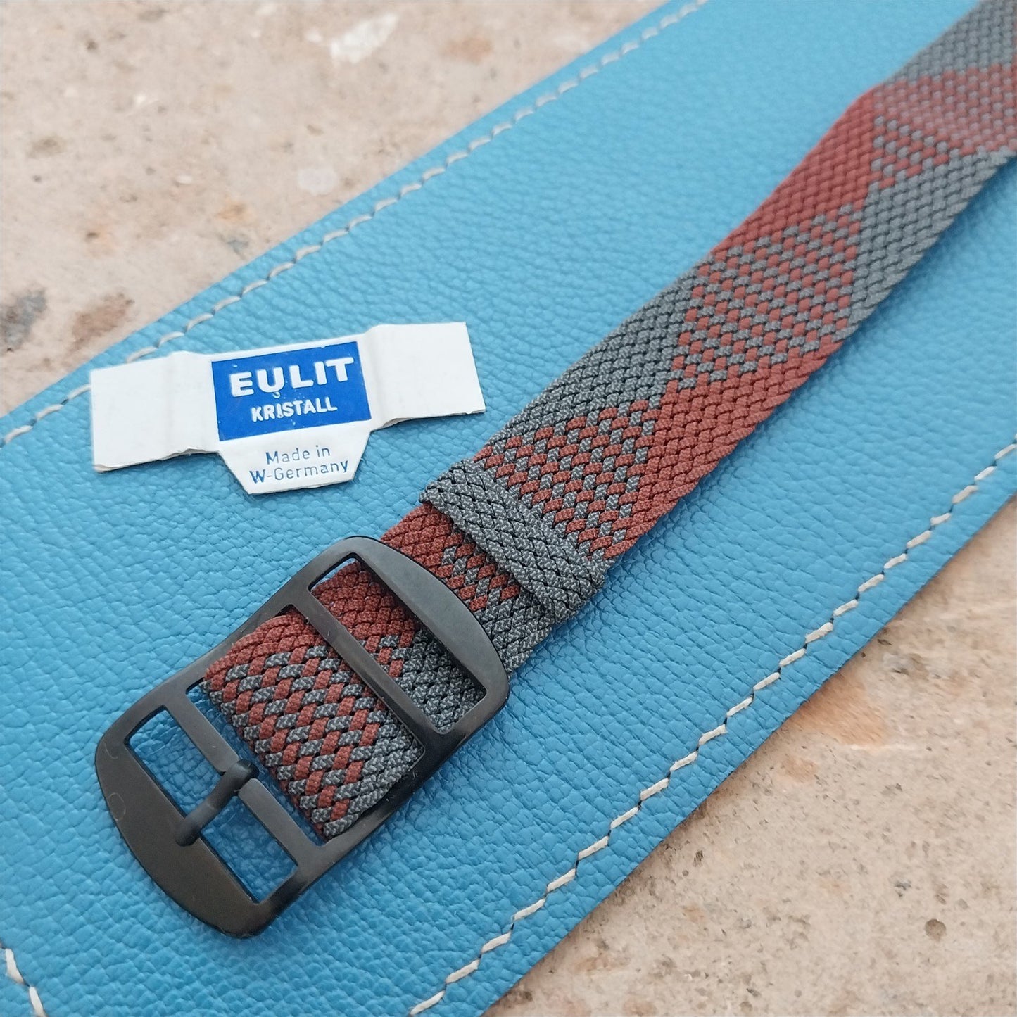 Vintage 18mm Braided Perlon Melange 1960s Unused Classic Single Pass Watch Strap