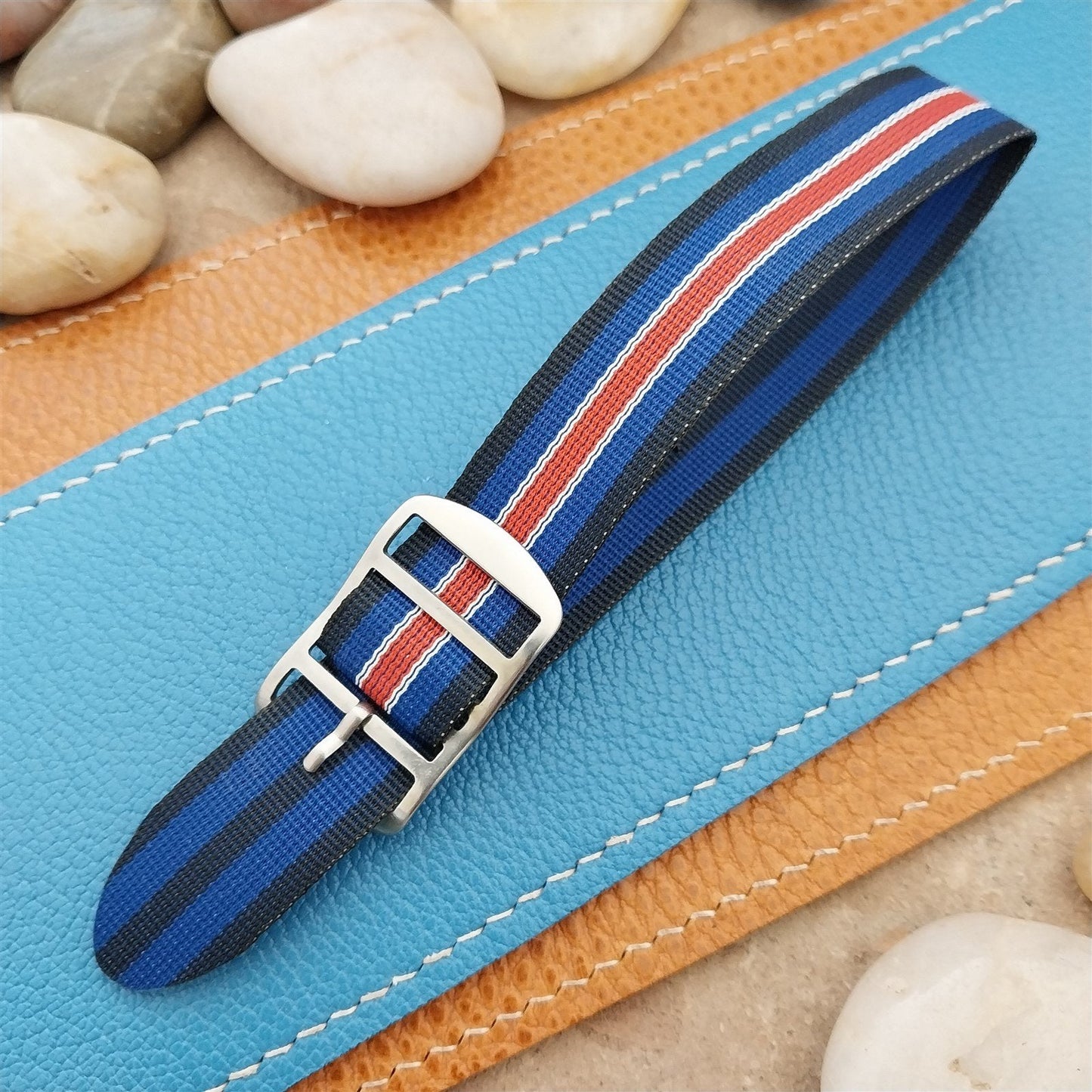 Vintage 18mm Perlon Reversible Classic Single Pass Unused nos 1960s Watch Band