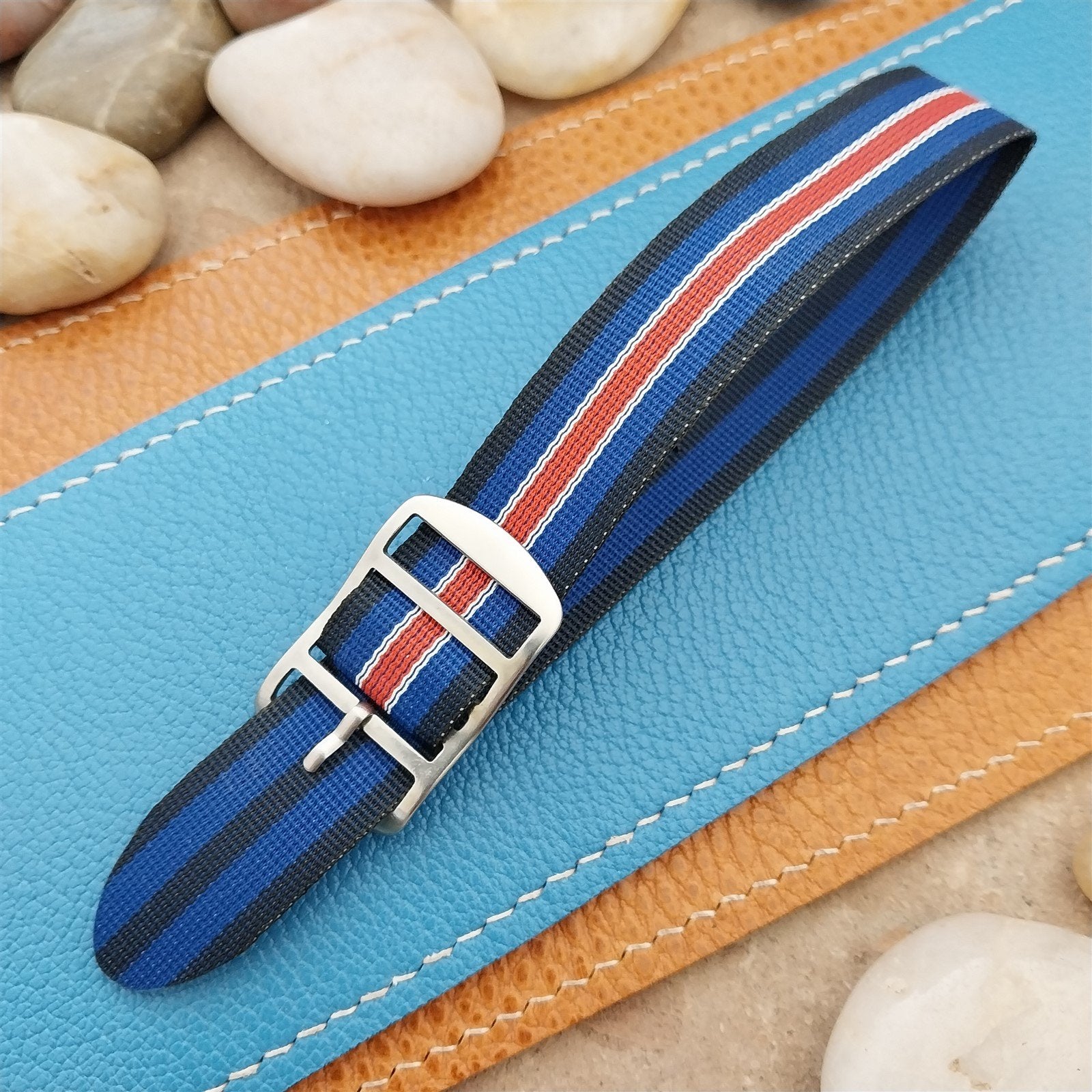 Vintage 18mm Perlon Reversible Classic Single Pass Unused nos 1960s Watch Band