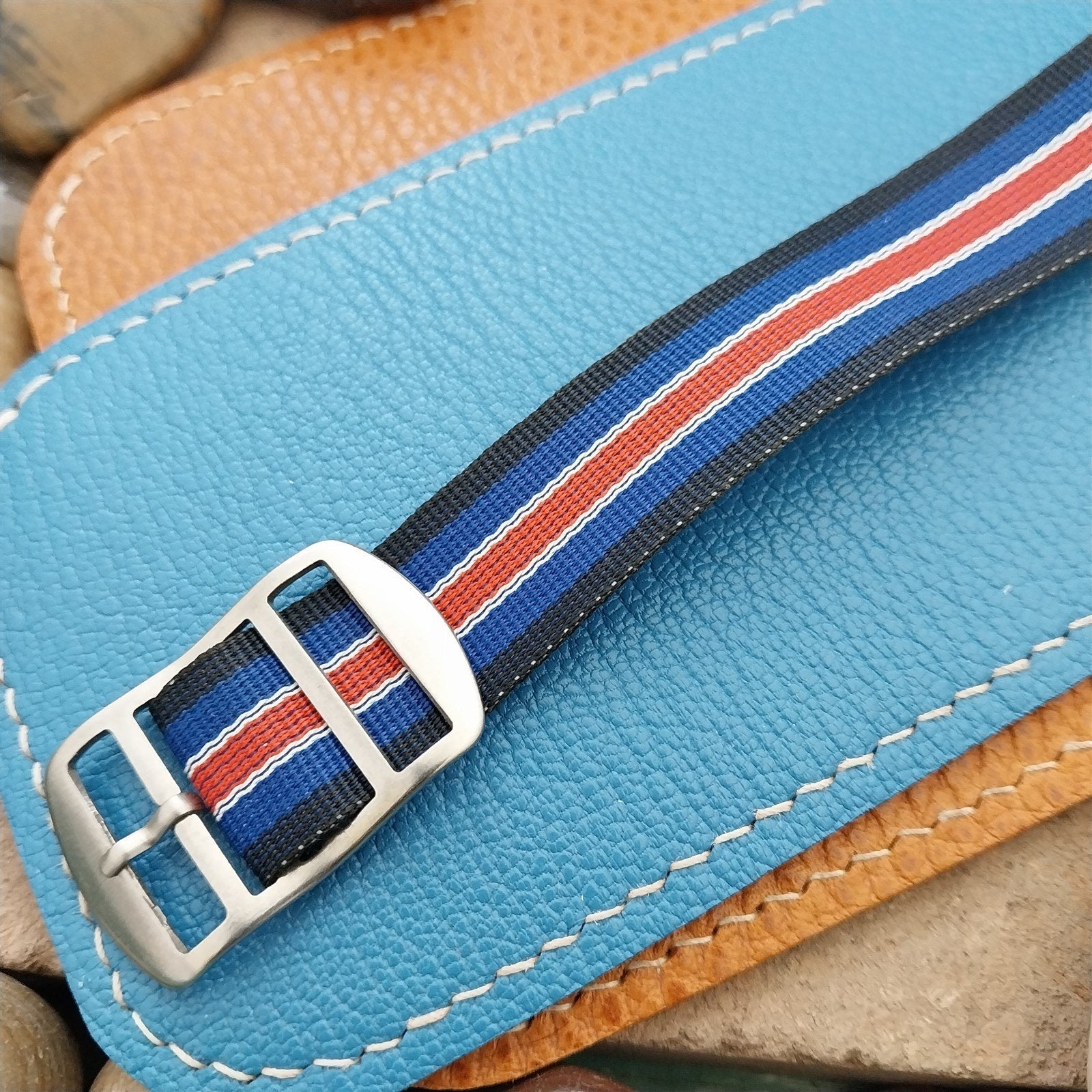 Vintage 18mm Perlon Reversible Classic Single Pass Unused nos 1960s Watch Band