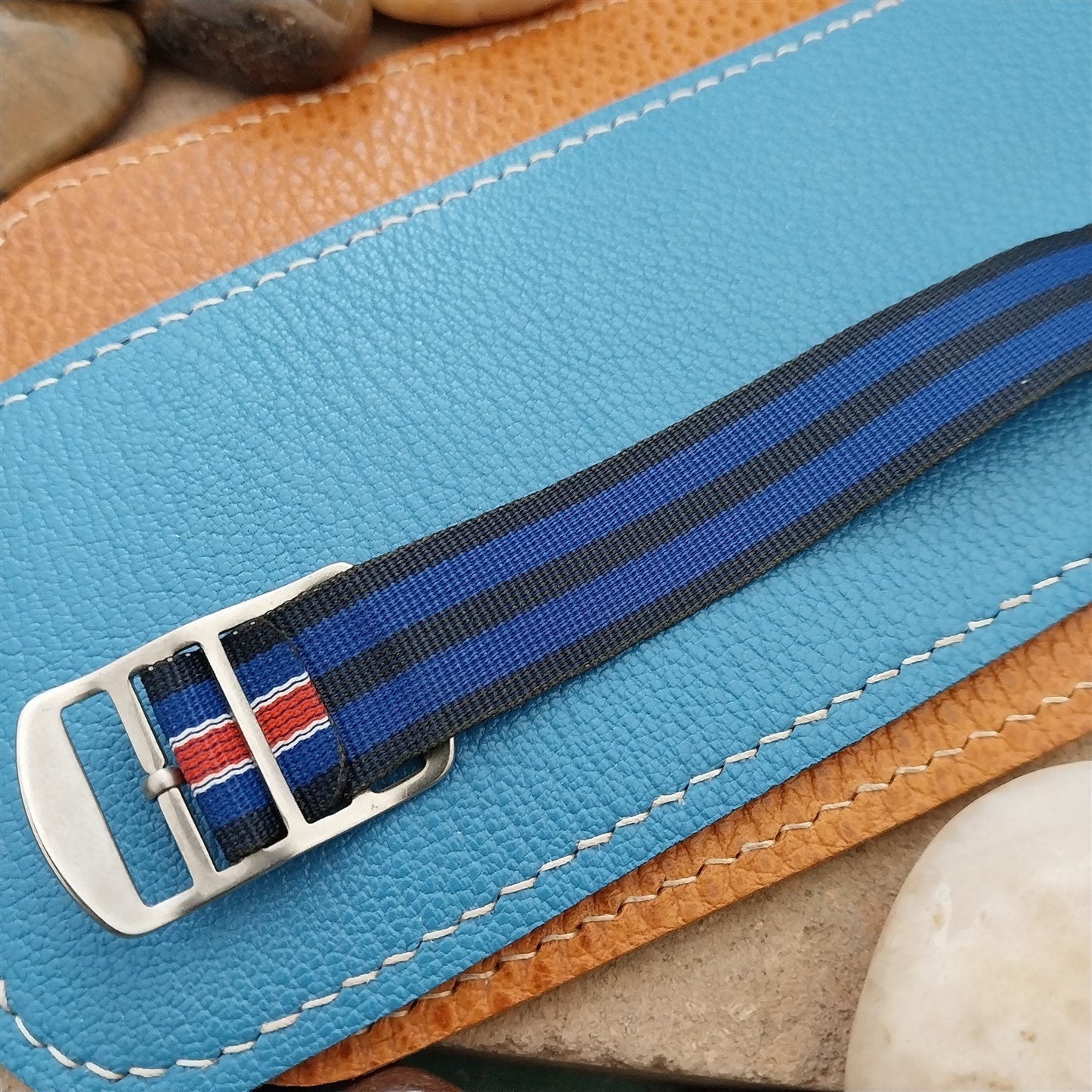 Vintage 18mm Perlon Reversible Classic Single Pass Unused nos 1960s Watch Band