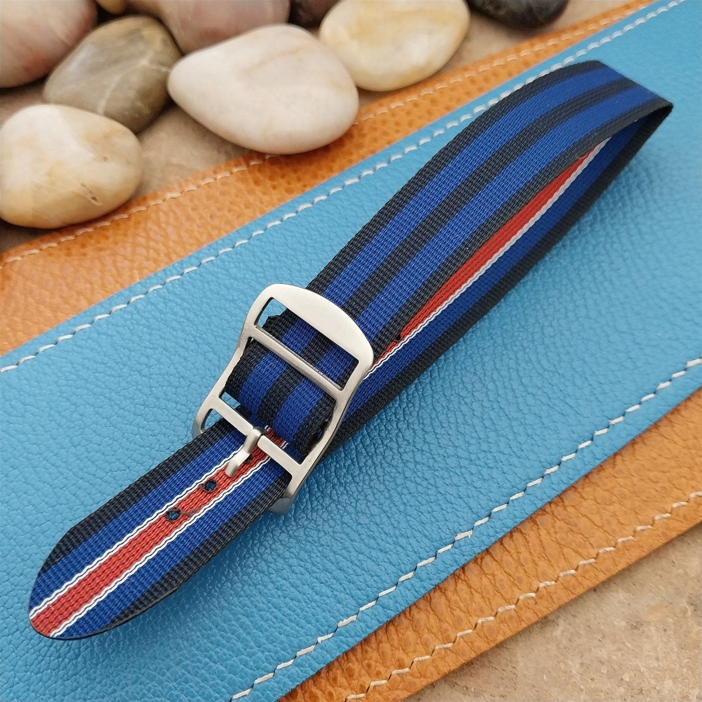 Vintage 18mm Perlon Reversible Classic Single Pass Unused nos 1960s Watch Band