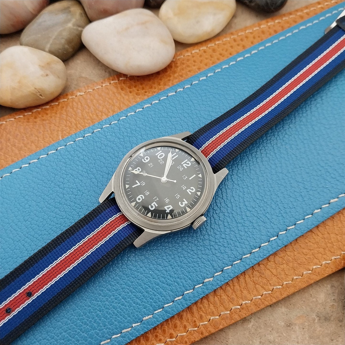 Vintage 18mm Perlon Reversible Classic Single Pass Unused nos 1960s Watch Band