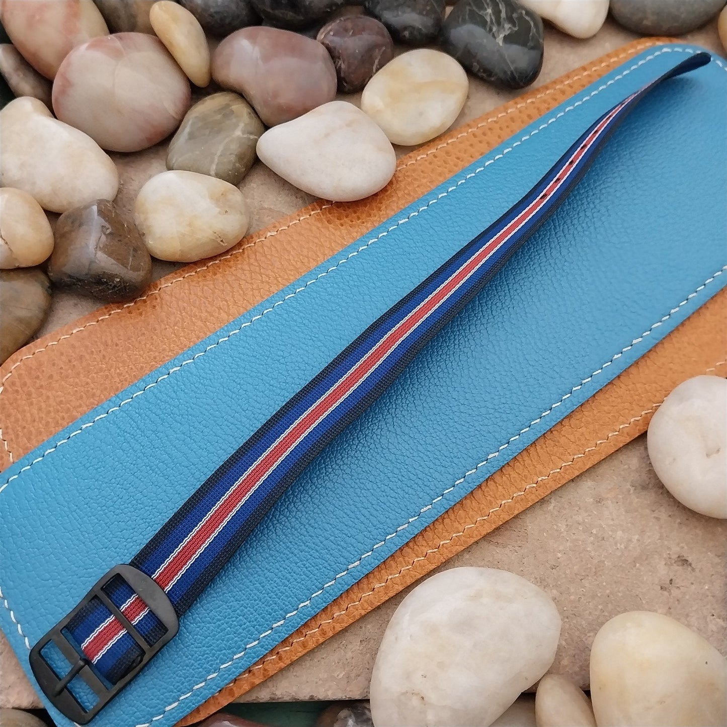 Vintage 18mm Perlon Reversible Classic Single Pass Unused nos 1960s Watch Band