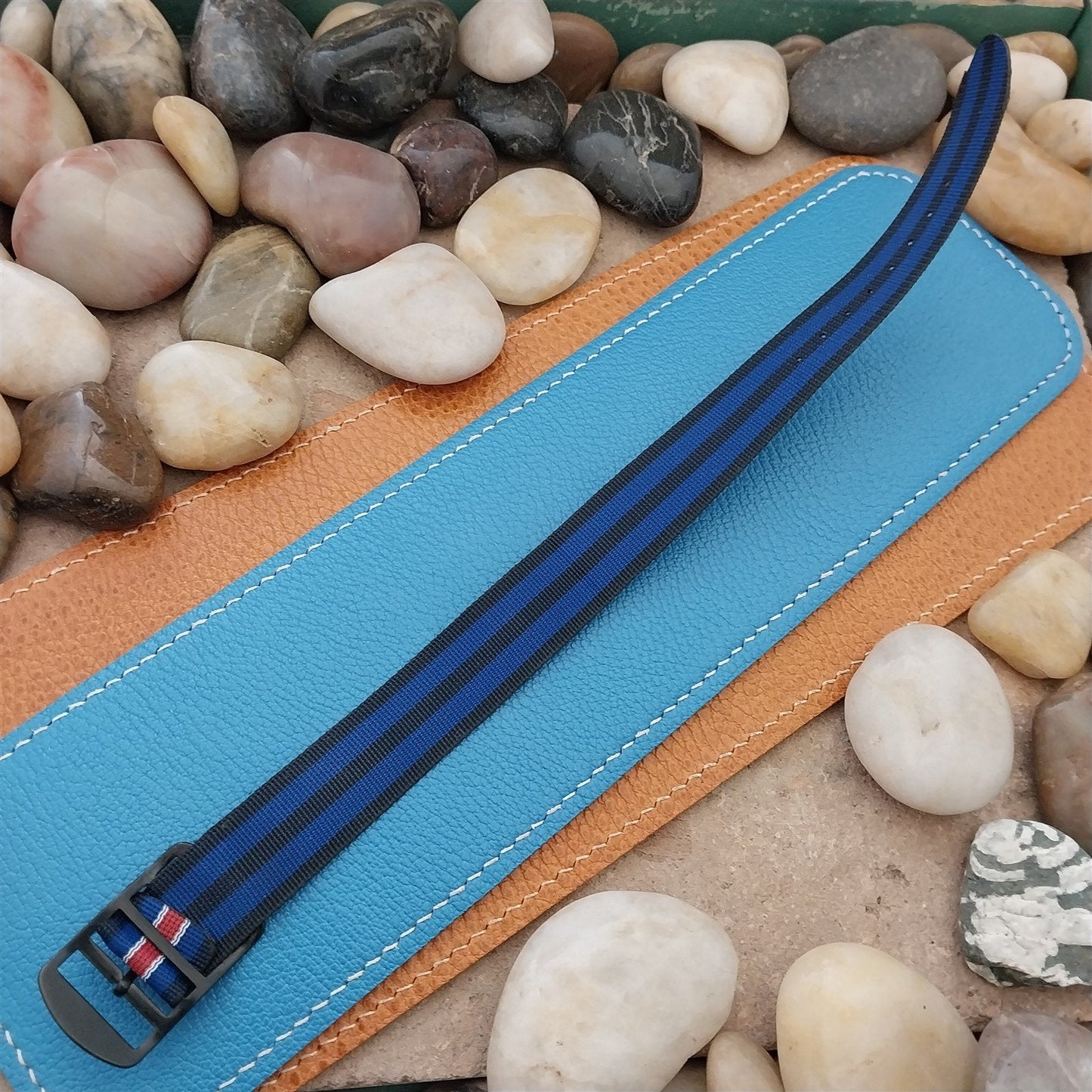 Vintage 18mm Perlon Reversible Classic Single Pass Unused nos 1960s Watch Band