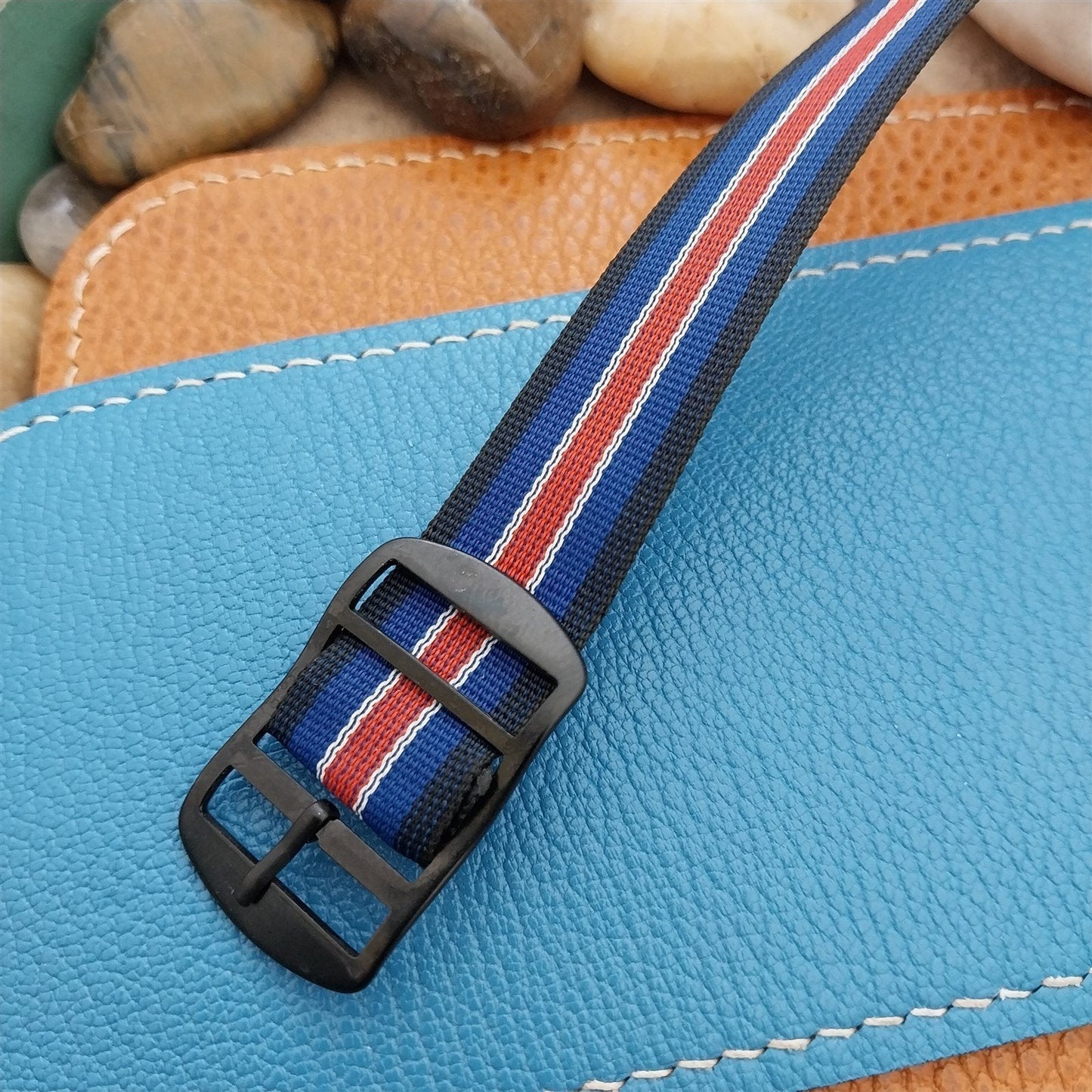 Vintage 18mm Perlon Reversible Classic Single Pass Unused nos 1960s Watch Band