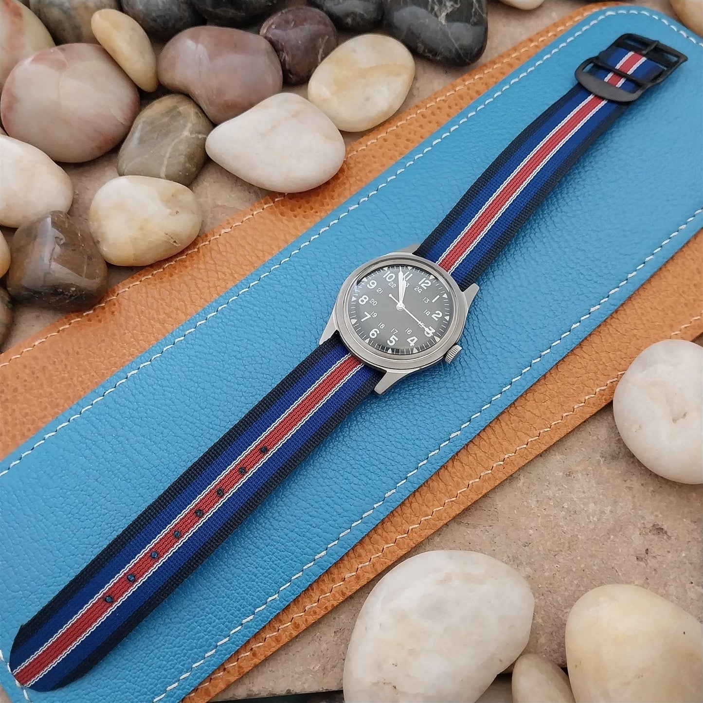 Vintage 18mm Perlon Reversible Classic Single Pass Unused nos 1960s Watch Band