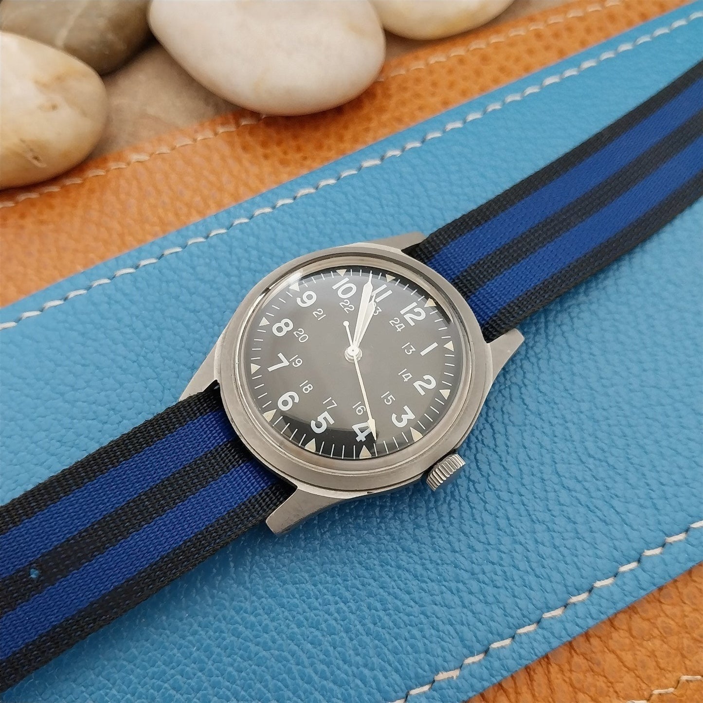 Vintage 18mm Perlon Reversible Classic Single Pass Unused nos 1960s Watch Band