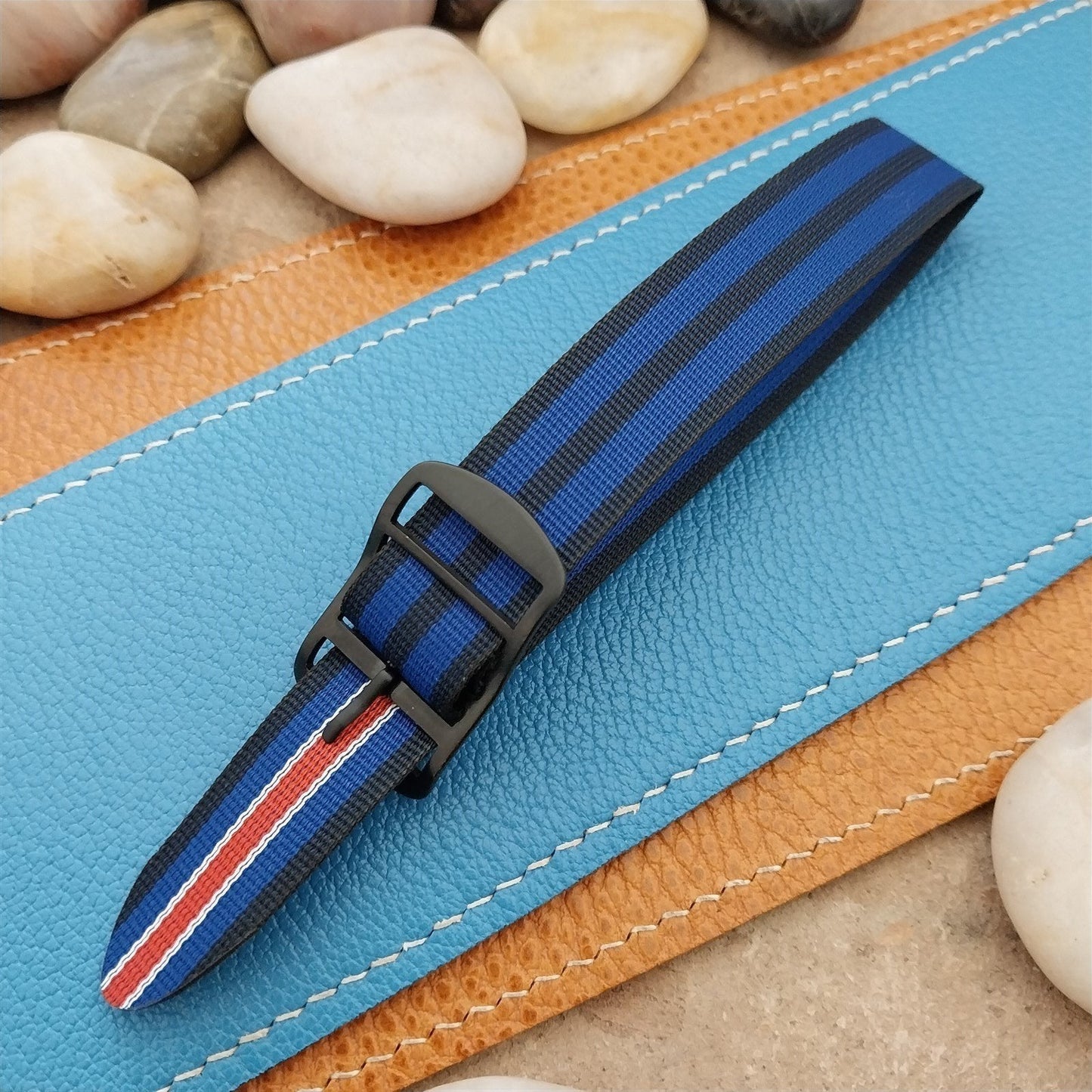 Vintage 18mm Perlon Reversible Classic Single Pass Unused nos 1960s Watch Band