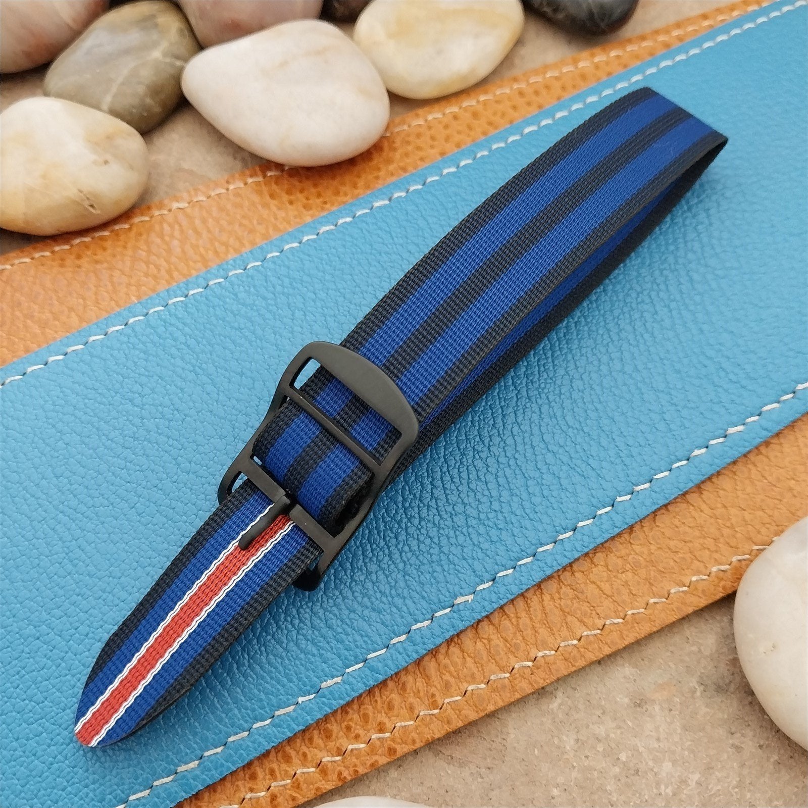 Vintage 18mm Perlon Reversible Classic Single Pass Unused nos 1960s Watch Band