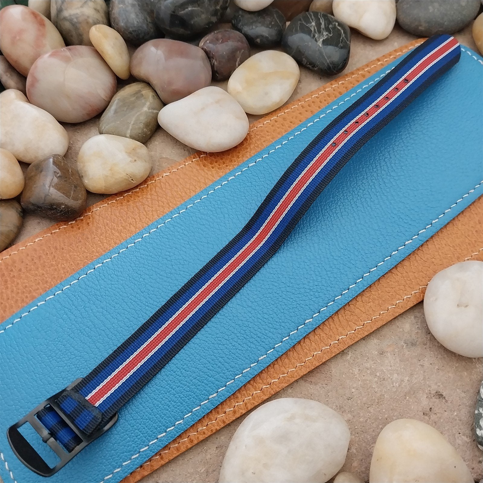 Vintage 18mm Perlon Reversible Classic Single Pass Unused nos 1960s Watch Band