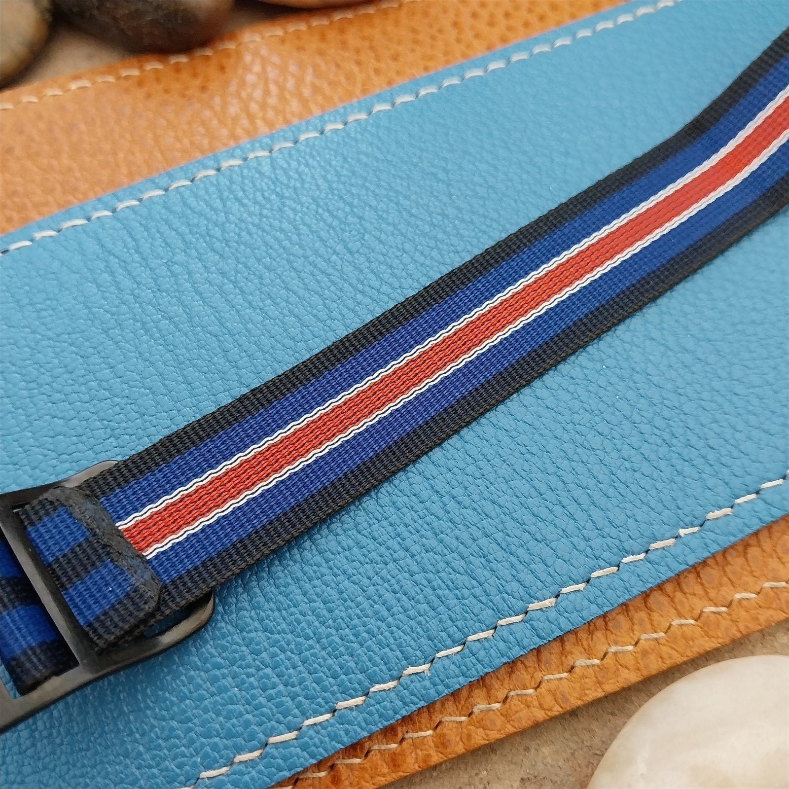 Vintage 18mm Perlon Reversible Classic Single Pass Unused nos 1960s Watch Band