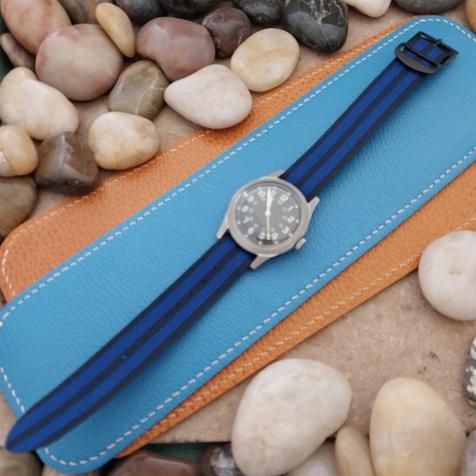 Vintage 18mm Perlon Reversible Classic Single Pass Unused nos 1960s Watch Band