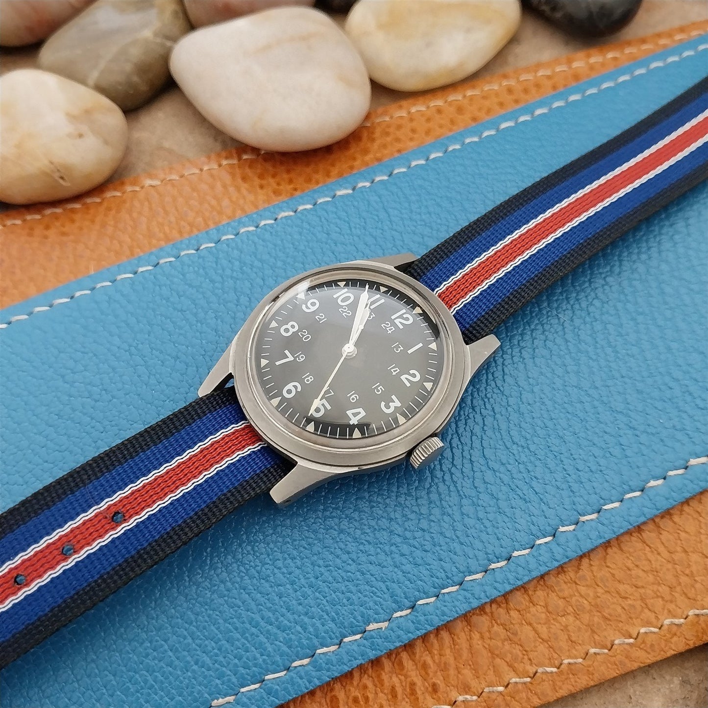 Vintage 18mm Perlon Reversible Classic Single Pass Unused nos 1960s Watch Band