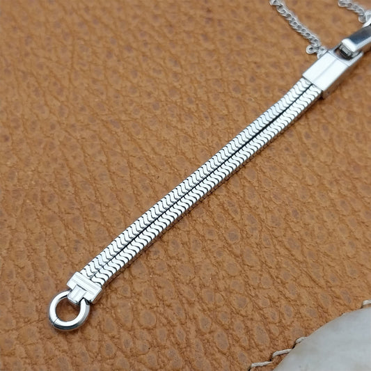 Vintage Speidel White Gold-Fill Unused Classic Ladies 1960s Cocktail Watch Band