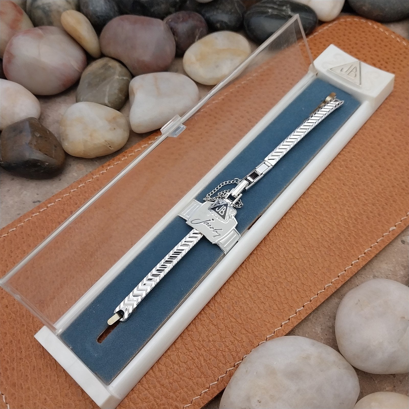 60s Vintage Ladies White Gold-Fill Ladies JB Champion Unused Cocktail Watch Band