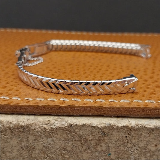 60s Vintage Ladies White Gold-Fill Ladies JB Champion Unused Cocktail Watch Band