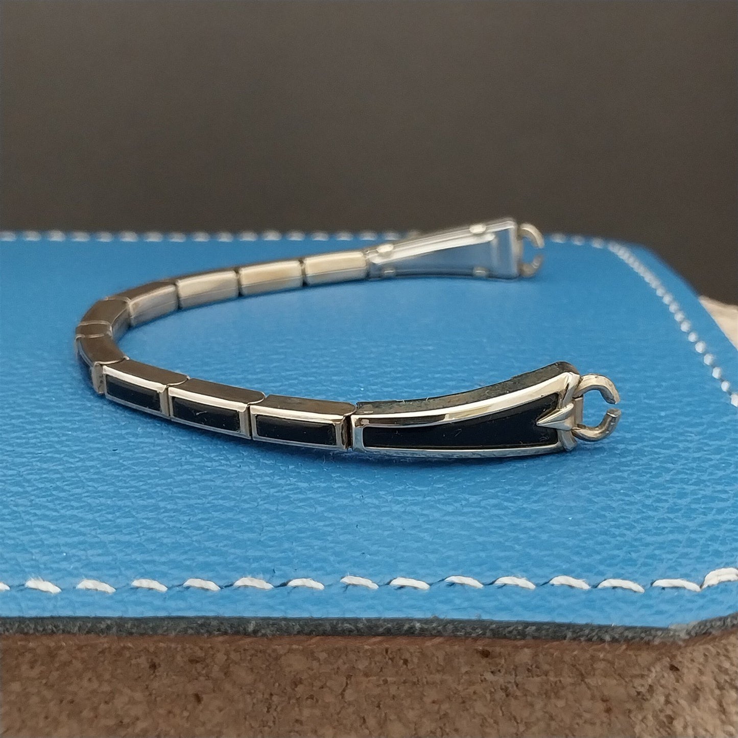 Vintage 1950s Yellow Gold-Filled & Black Speidel Windswept Unused Watch Band