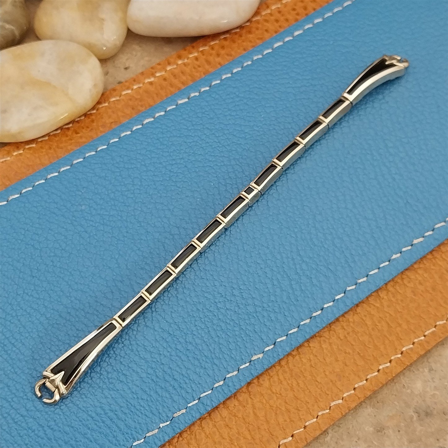 Vintage 1950s Yellow Gold-Filled & Black Speidel Windswept Unused Watch Band