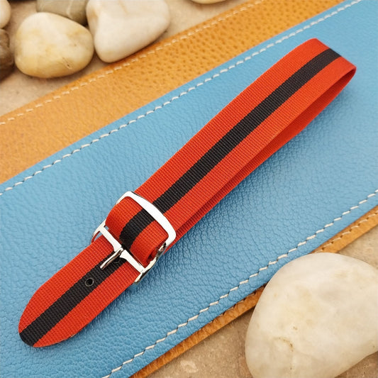 Vintage 18mm Striped Perlon Unused Classic Single Pass 1960s Unused Watch Band