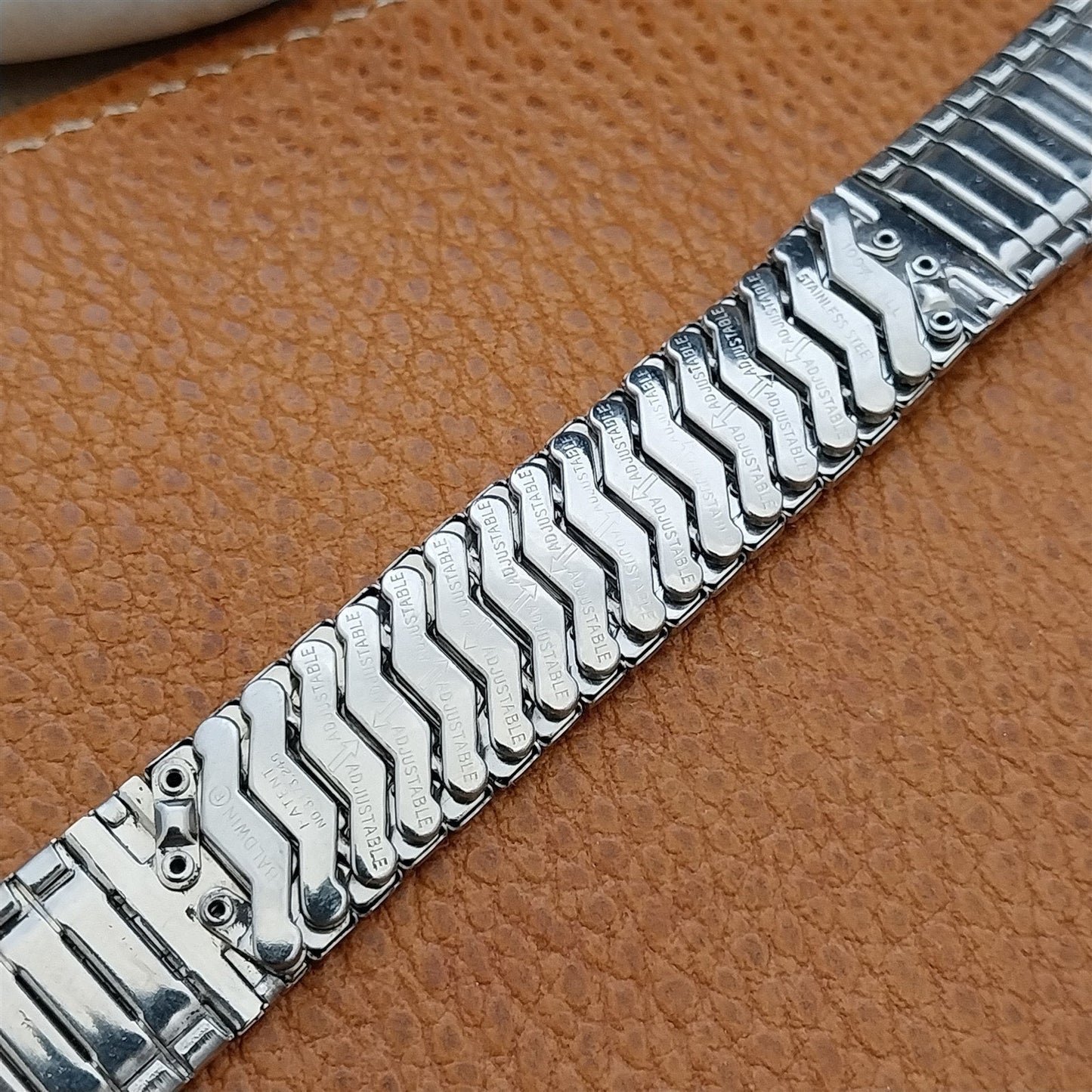 Vintage 17.2mm Baldwin Stainless Steel Expansion Unused 1960s-1970s Watch Band