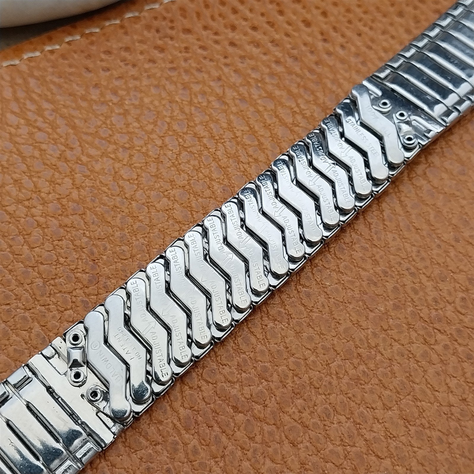 Vintage 17.2mm Baldwin Stainless Steel Expansion Unused 1960s-1970s Watch Band