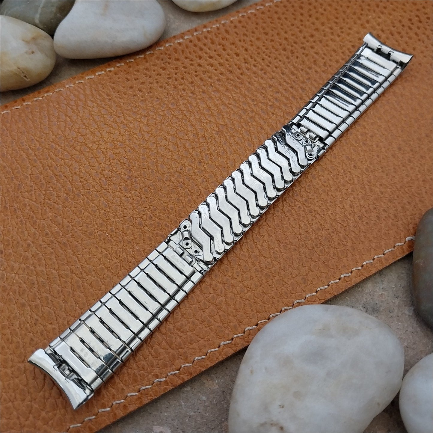 1960s 17.2mm Baldwin Stainless Steel Expansion Unused nos Vintage Watch Band