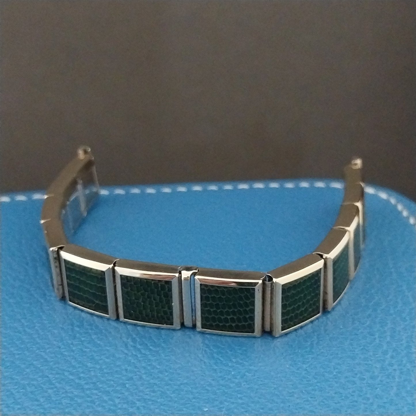 Vintage 1950s 1/2" Gold-Filled & Green Lizard Speidel Unused Classic Watch Band