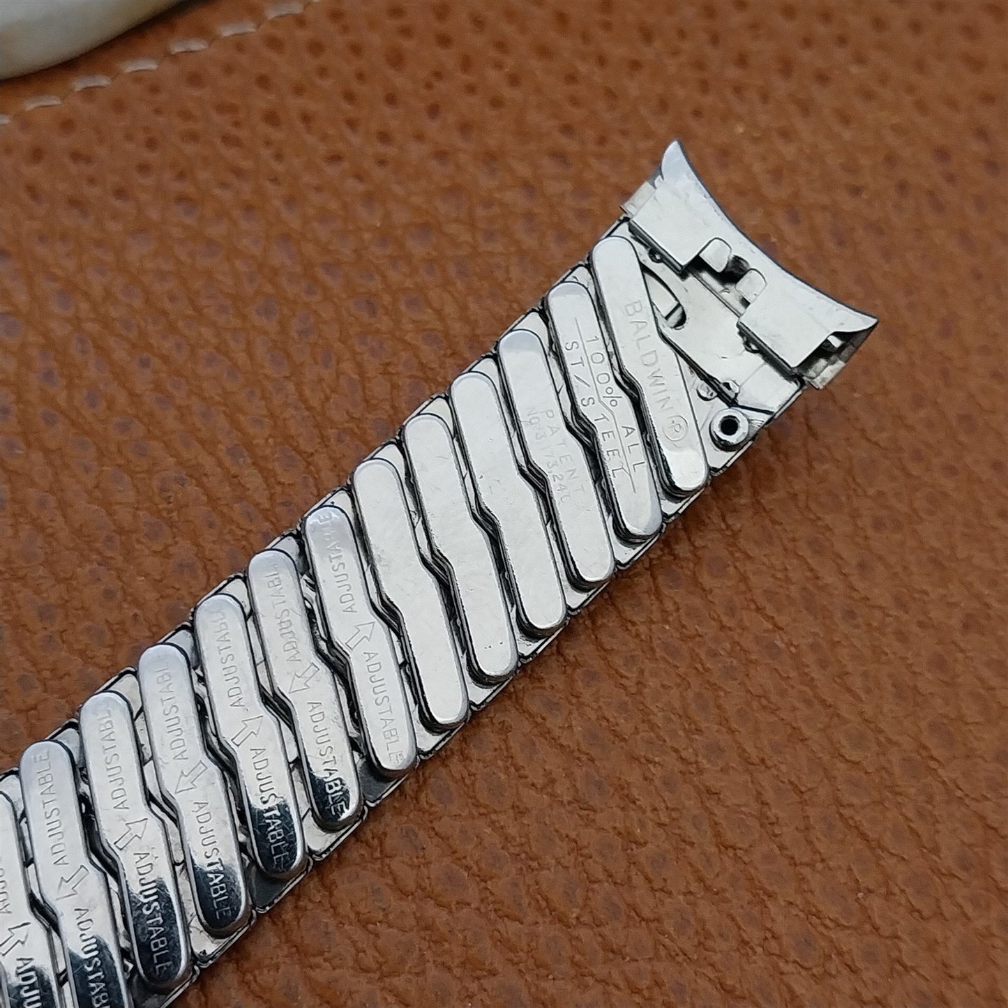 1960s Baldwin 17mm Stainless Steel Classic Expansion Unused Vintage Watch Band