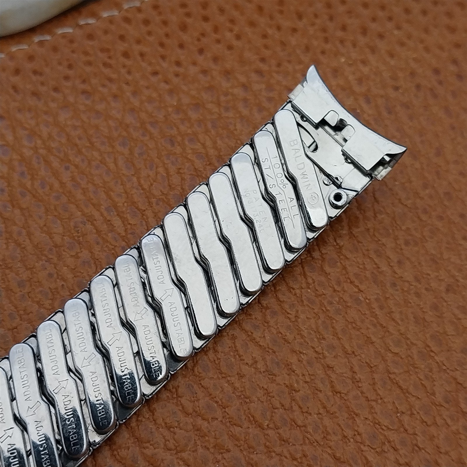 1960s Baldwin 17mm Stainless Steel Classic Expansion Unused Vintage Watch Band