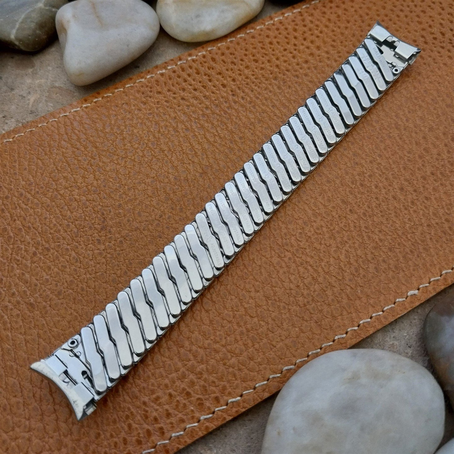 Vintage 16mm 17mm 17.2m 60s Baldwin Stainless Classic Stretch Unused Watch Band