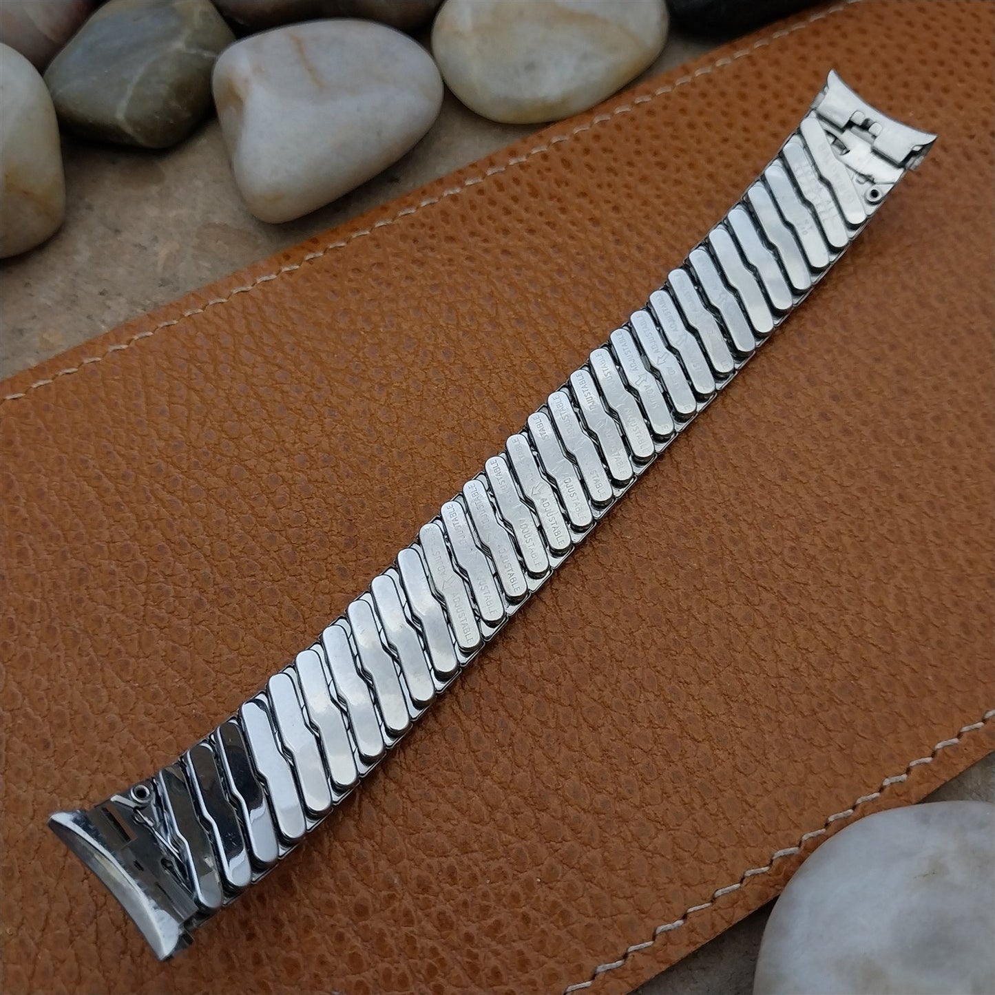 Vintage 16mm 17mm 17.2m 60s Baldwin Stainless Classic Stretch Unused Watch Band