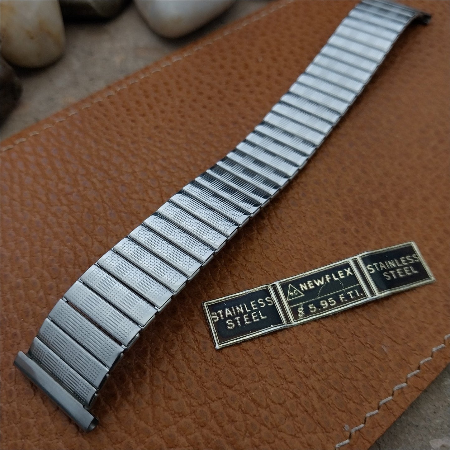 Vintage 20mm 19mm HC Newflex Swiss Stainless Steel Classic NOS 1960s Watch Band
