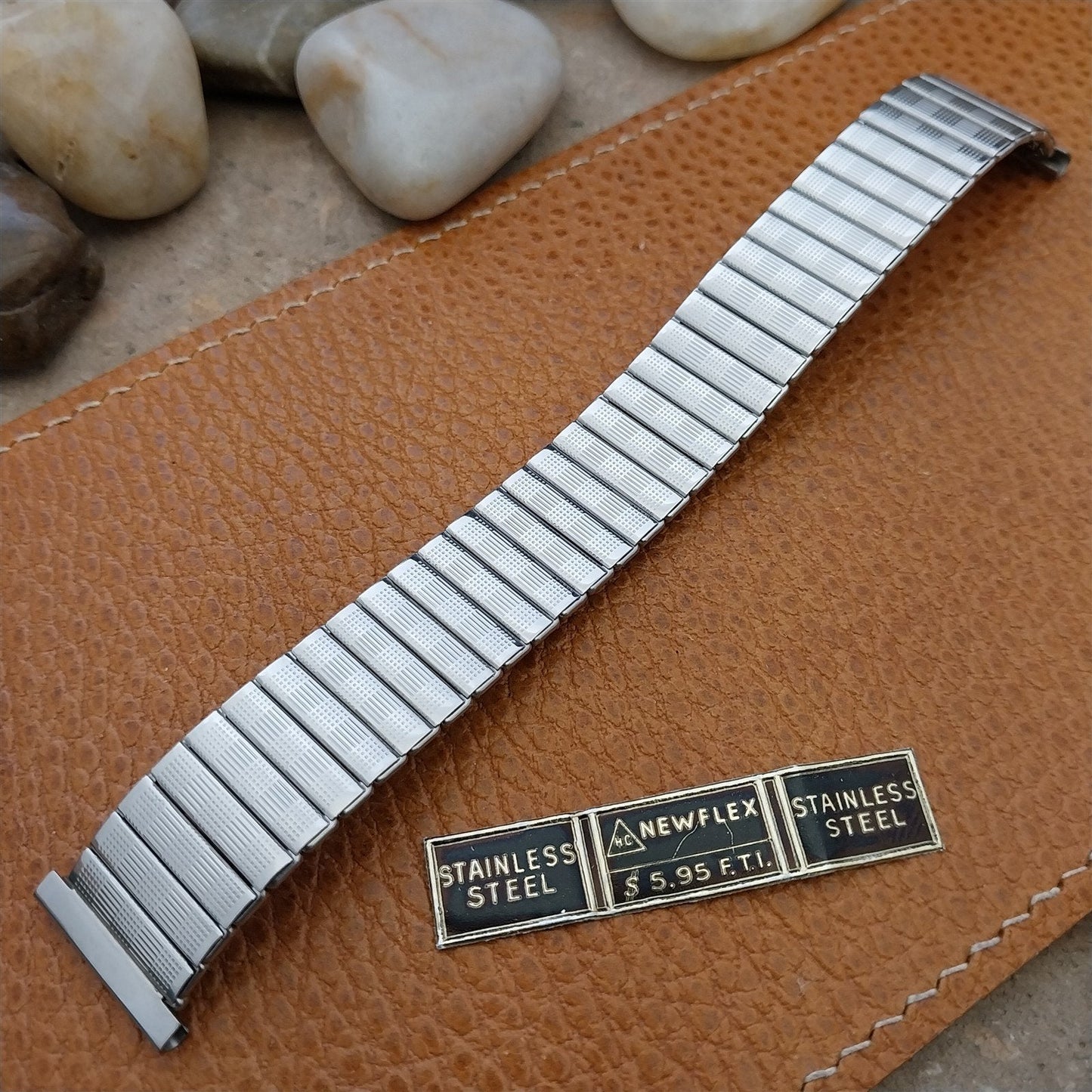 Vintage 20mm 19mm HC Newflex Swiss Stainless Steel Classic NOS 1960s Watch Band