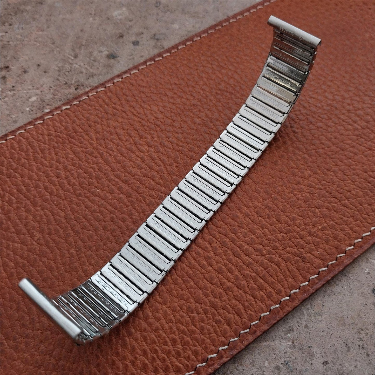 Vintage 19mm 18mm HC Newflex Swiss Stainless Steel Classic NOS 1960s Watch Band