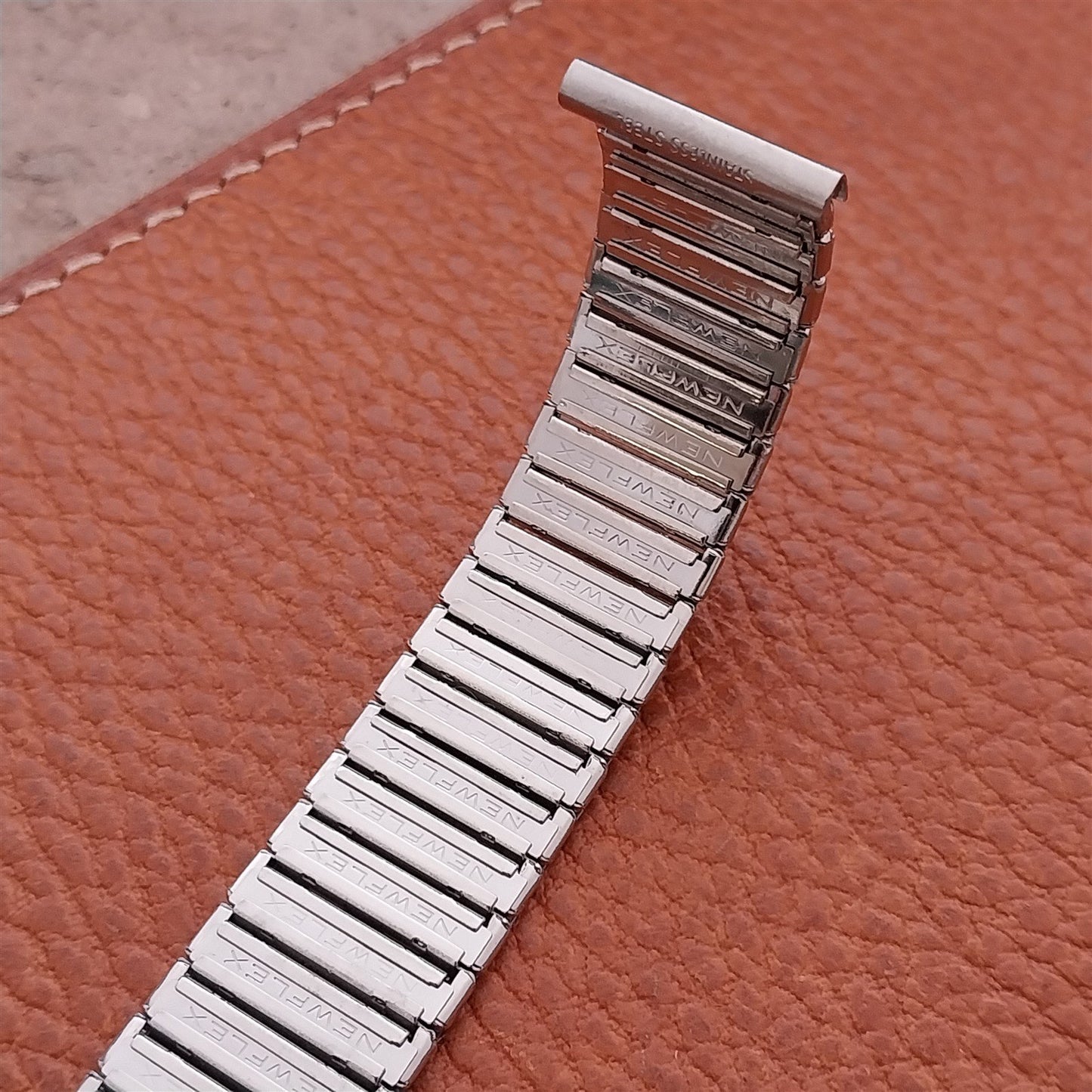 Vintage 19mm 18mm HC Newflex Swiss Stainless Steel Classic NOS 1960s Watch Band