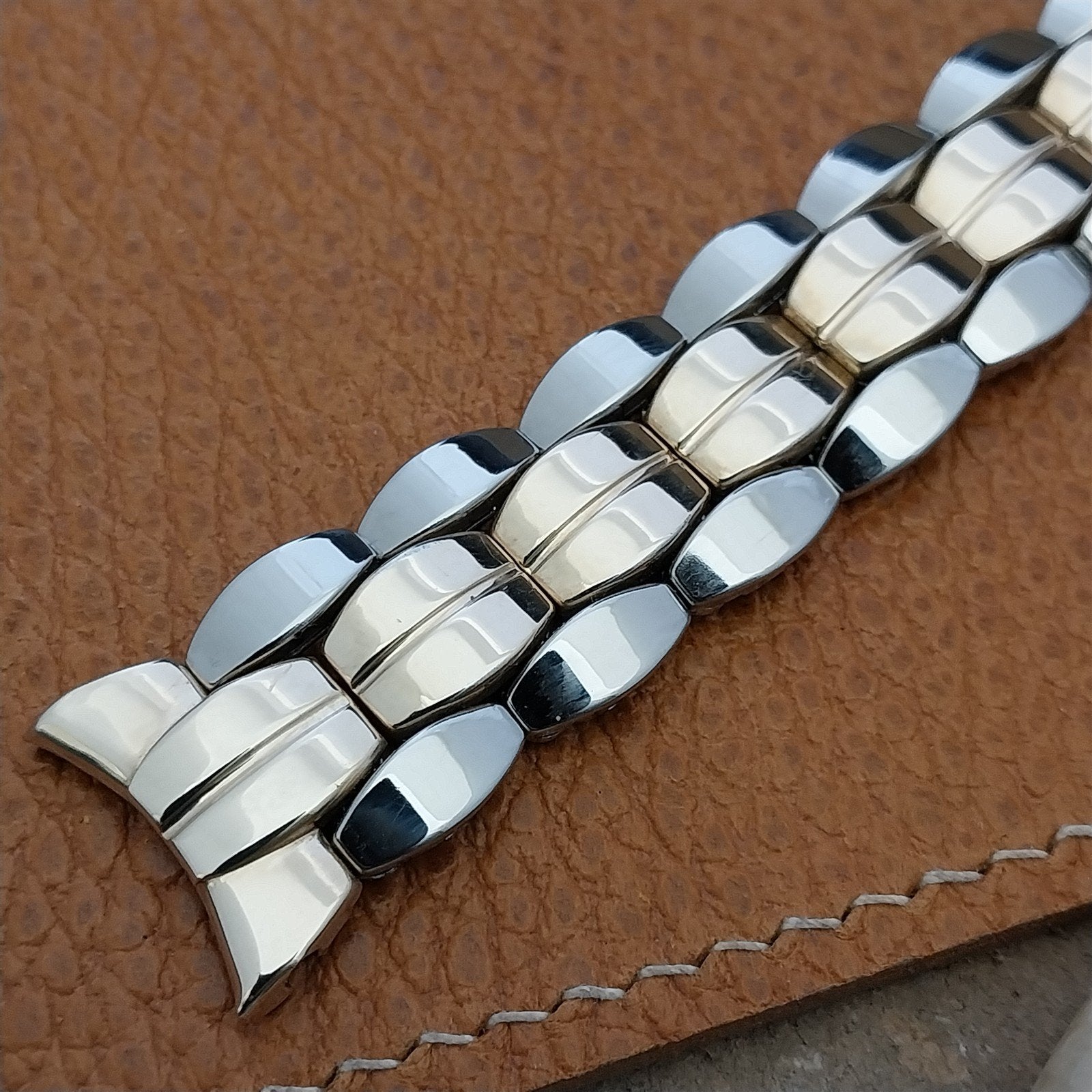 Vintage 19mm Apex Stainless & Gold-Filled Classic Expansion Unused Watch Band