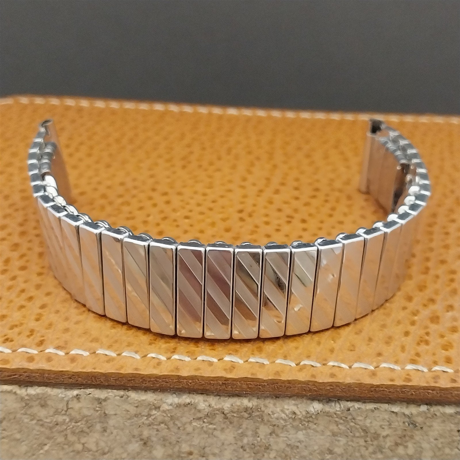 16mm 5/8" 10k White Gold-Filled Kreisler USA 1960s nos Vintage Watch Band