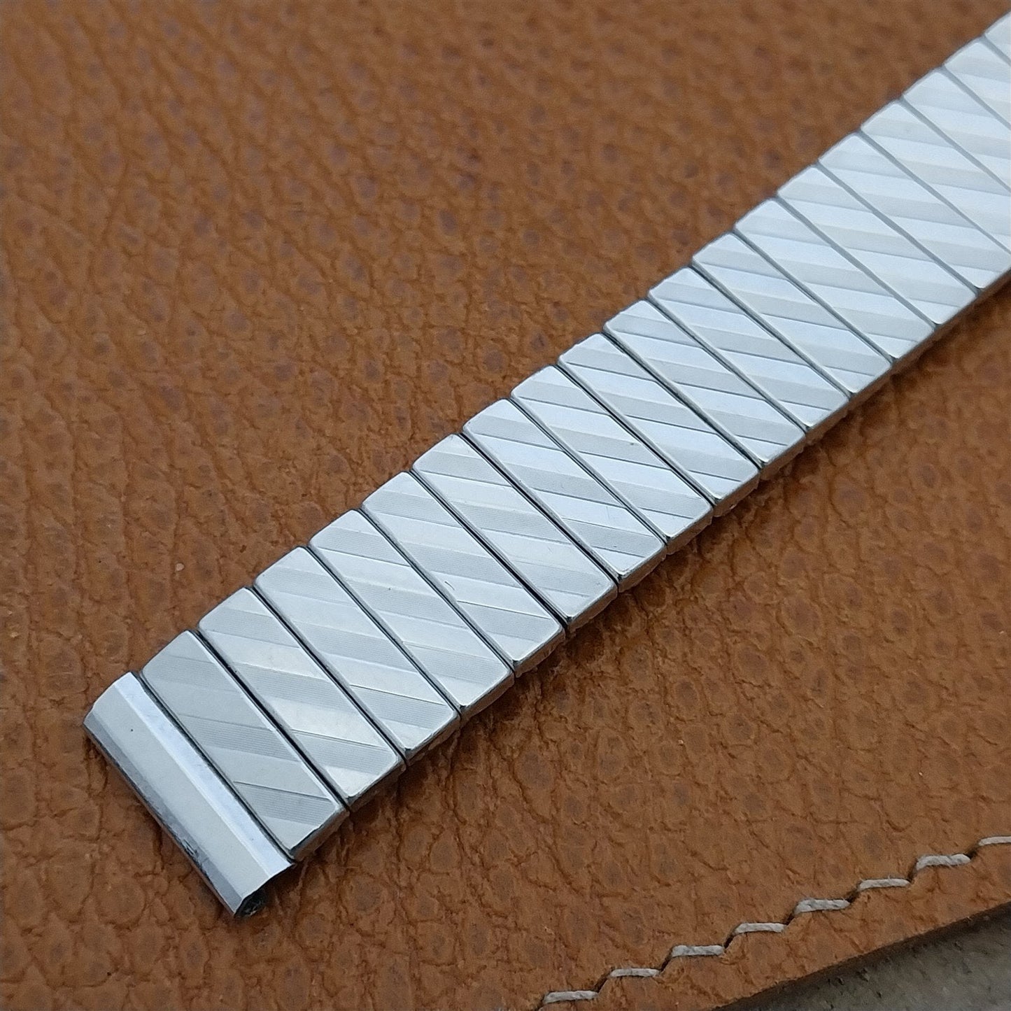 16mm 5/8" 10k White Gold-Filled Kreisler USA 1960s nos Vintage Watch Band