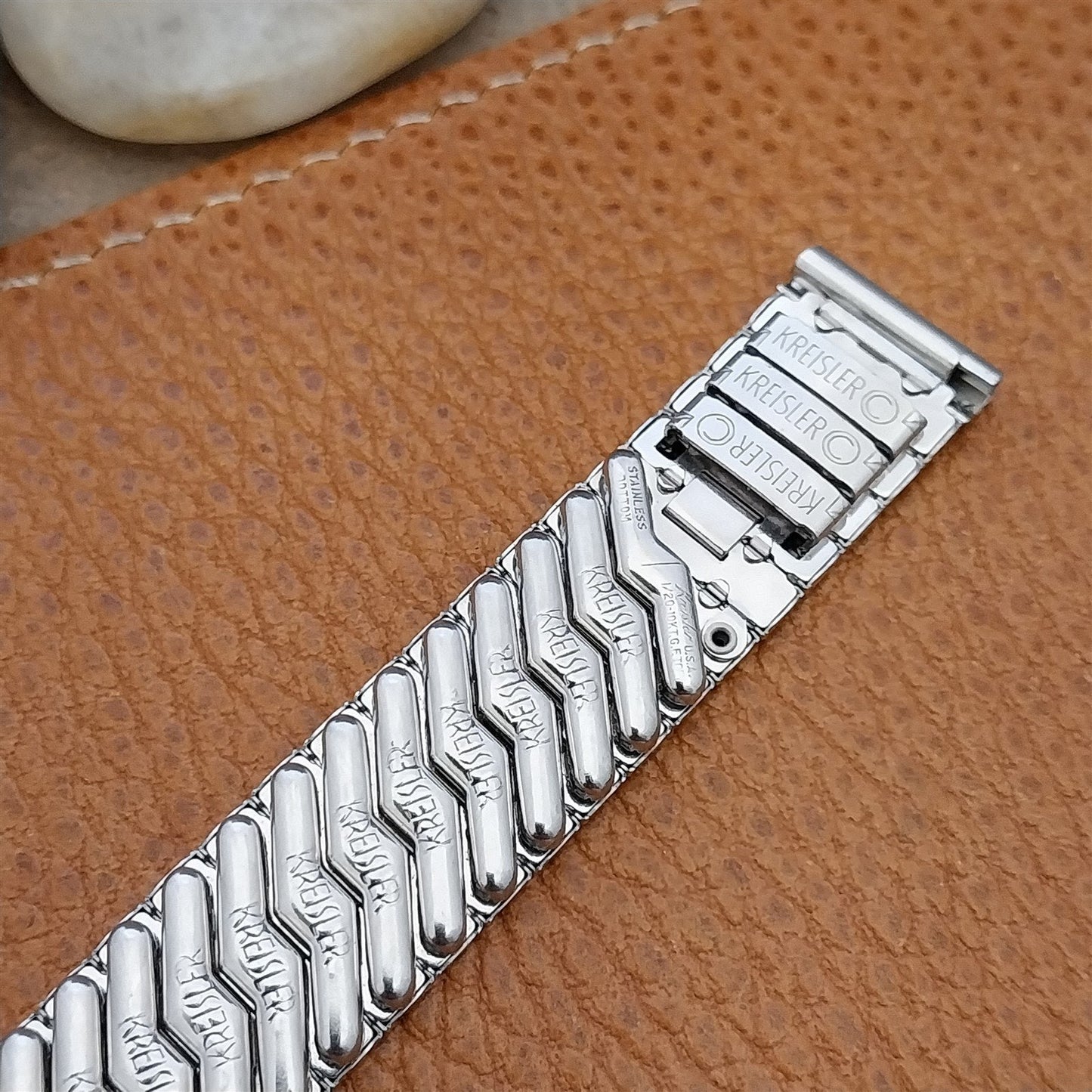 16mm 5/8" 10k White Gold-Filled Kreisler USA 1960s nos Vintage Watch Band