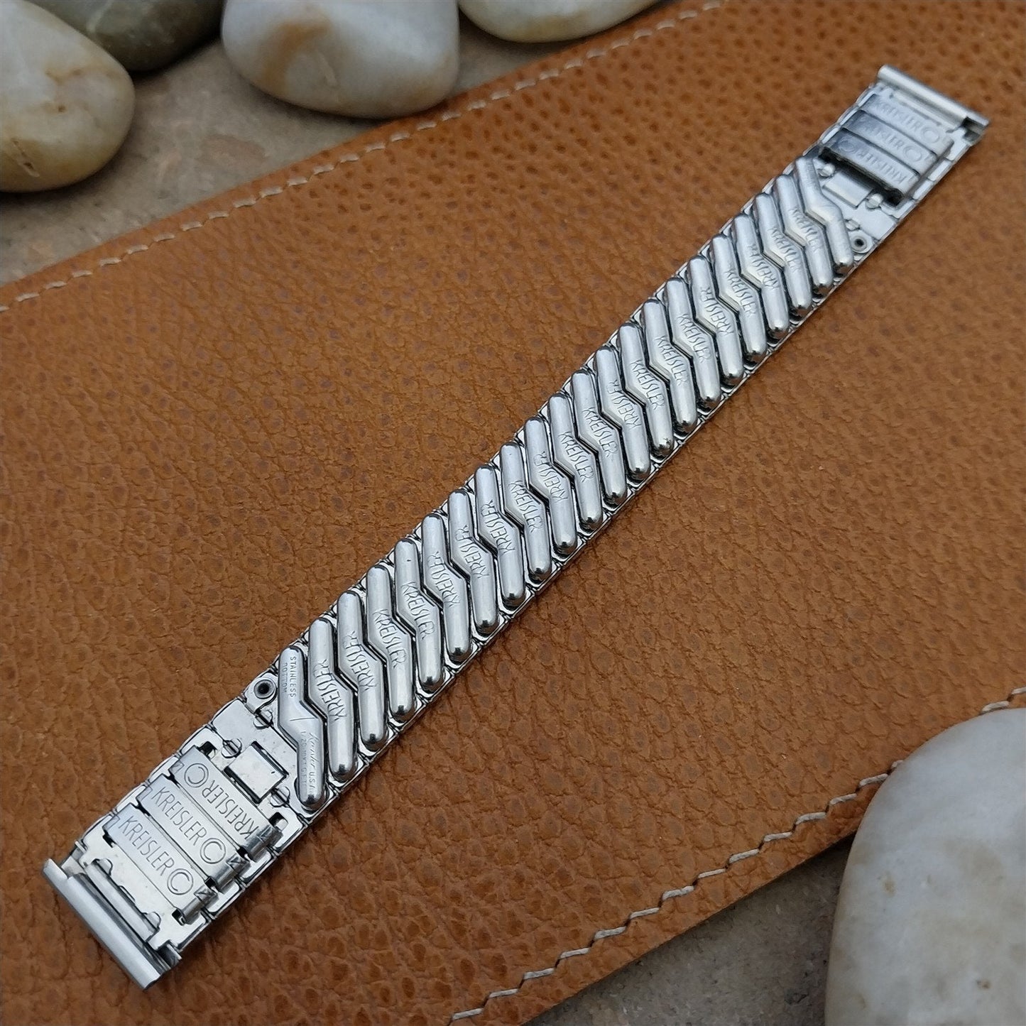 16mm 5/8" 10k White Gold-Filled Kreisler USA 1960s nos Vintage Watch Band
