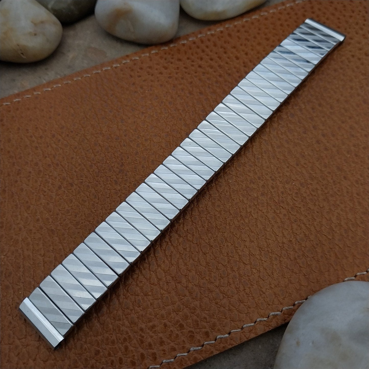 16mm 5/8" 10k White Gold-Filled Kreisler USA 1960s nos Vintage Watch Band