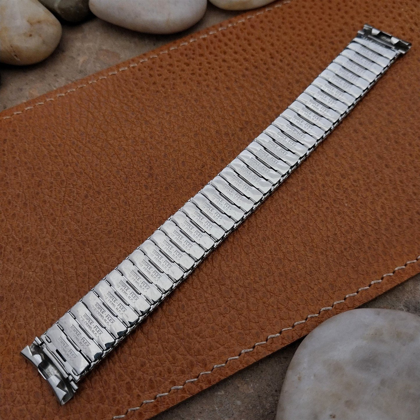 17.2mm Stainless Steel Mark VII Triple-Flex Expansion 1950s Unused Watch Band