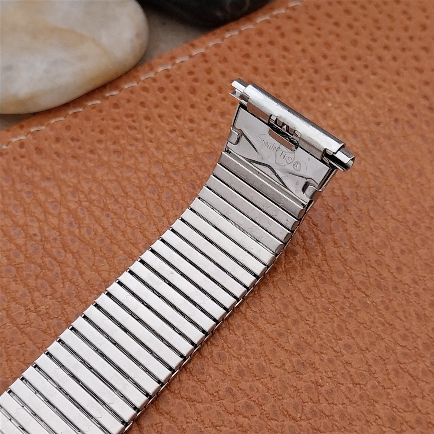 Vintage 18mm 20mm Stainless Steel Speidel Thinline 70s Flared Unused Watch Band