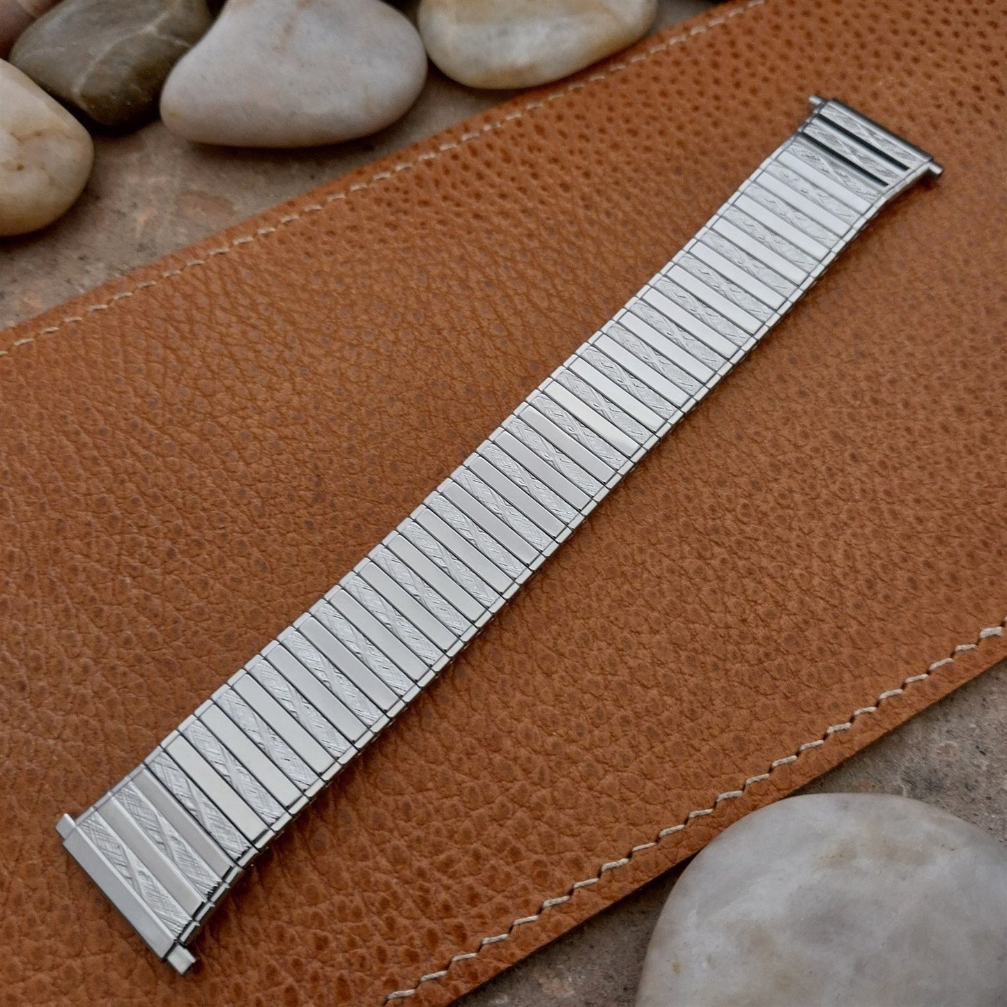 Vintage 18mm 20mm Stainless Steel Speidel Thinline 70s Flared Unused Watch Band