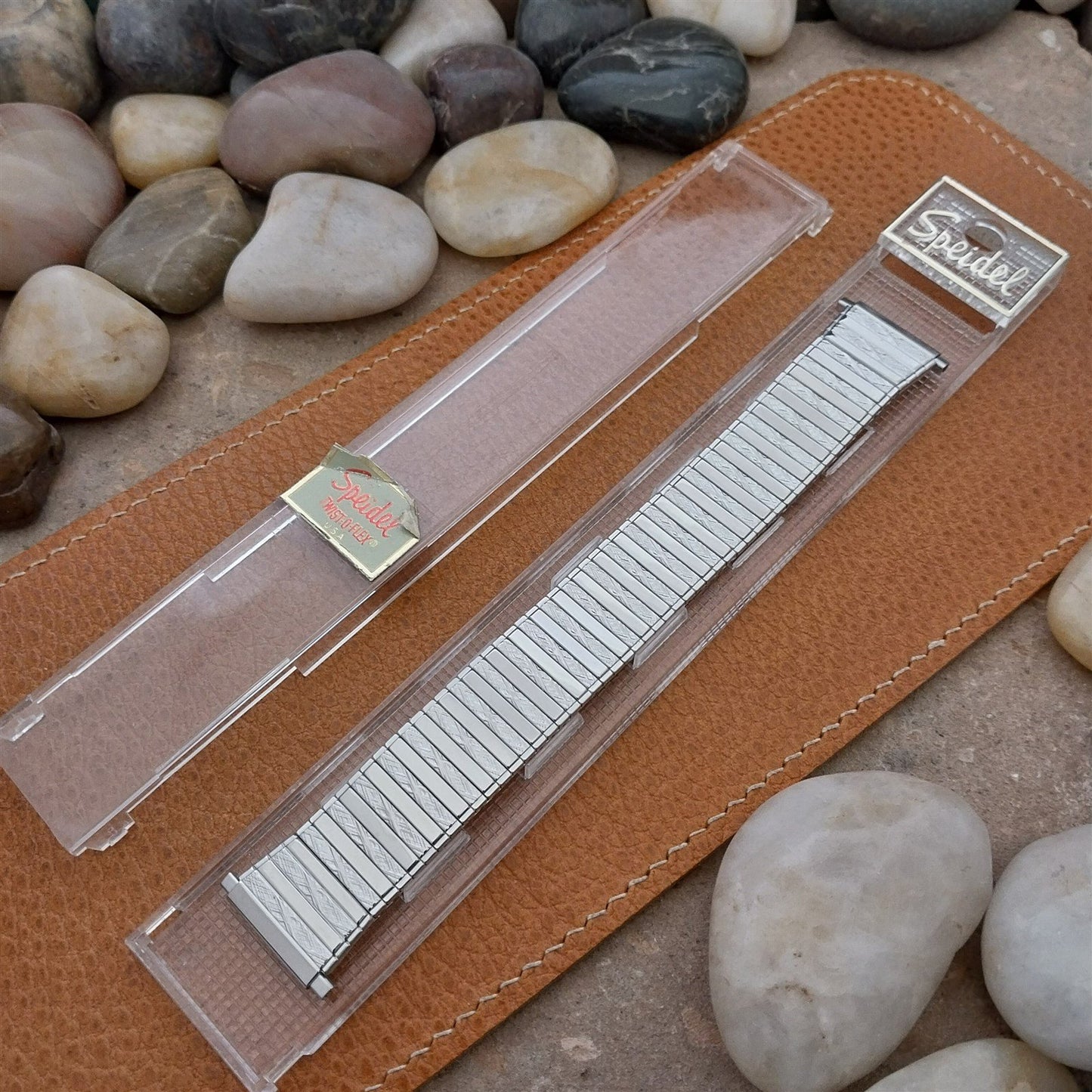 Vintage 18mm 20mm Stainless Steel Speidel Thinline 70s Flared Unused Watch Band