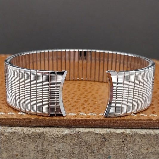 Vintage White Gold-Filled Classic Speidel Thinline Long 17.2mm Unused Watch Band